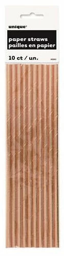 Meteor Rose Gold Straws Pack 10