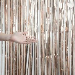 Haydens Rose Gold Door Curtain (Pink) Foil