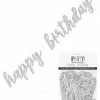 Meteor Happy Birthday Banner Silver Prismatic