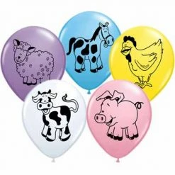 Not Specified Farm Animal Balloons Assorted - Singles Or Packs - Helium Filled Or Flat Printed Balloons