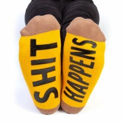 MDI Poo Emoji Socks - 'Shit Happens' On Bottom Novelty Socks