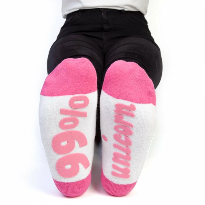 MDI Novelty Socks Unicorn Socks "99% UNICORN' On The Bottom