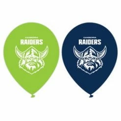 Five Star Raiders Printed Balloons | NRL Balloons 10 Pack NRL | Football