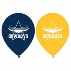 Not Specified Cowboys Printed Balloons | NRL Balloons Pack Of 10 NRL | Football