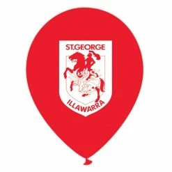 Five Star Dragons Printed Balloons | NRL Balloons | 10 Pack NRL | Football