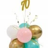 Party Planet 70th Table Decoration - Milestone Spangle Numbers Balloon Table Arrangements