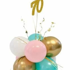 Party Planet 70th Table Decoration - Milestone Spangle Numbers Balloon Table Arrangements