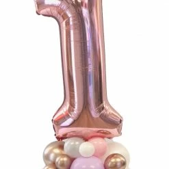 Party Planet Rose Gold Organic Base Arrangement - Choose Your Number 1st Birthday