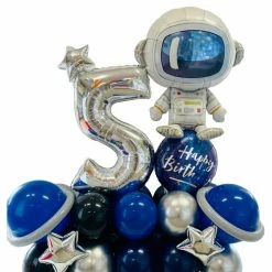 Party Planet Galaxy/ Astronaut Balloon Arrangement - Air Filled Balloon Bouquets