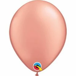 Not Specified Latex Balloons - 11" (28cm) Rose Gold Balloon - Pearl ~ Singles ~ Pack ~ Helium Filled ~ Flat