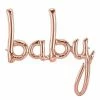 Party Planet Baby Balloon Rose Gold Script - Air Fill Only Script Balloons - AIR FILLED