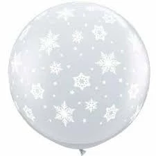 Not Specified Round Snowflakes Clear Balloon 90cm Christmas
