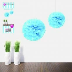 Balloon Agencies Blue Decorative Puffs 2pcs