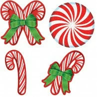 Not Specified Christmas Cutouts Candy Cane Glitter