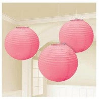 Balloon Agencies Lanterns Pink Round Paper Pack Of 3 Party Supplies