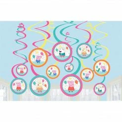 Balloon Agencies Peppa Pig Swirl Decorations 12pcs