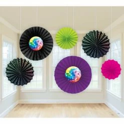 Balloon Agencies Disco Theme Paper Fans Pk6
