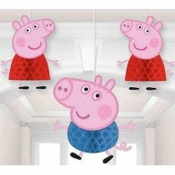 Balloon Agencies Peppa Pig Honeycomb Hanging Decorations Pk3