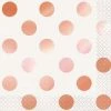 Metero Rose Gold Dots | Lunch Napkins | PK16 Catering