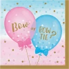 Balloon Agencies Gender Reveal Napkins | Bow Or Bow Tie? Baby Gender Reveal