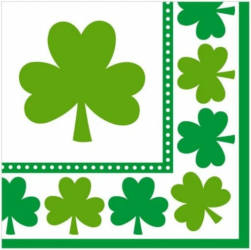 Balloon Agencies Clover Napkins Cocktail | Shamrock Print | St Patricks Day