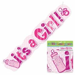 Metero Its A Girl Large Banner Baby Shower