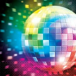 Balloon Agencies Napkins - Printed Disco Theme Napkins Lunch Pk16