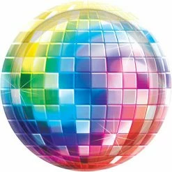 Balloon Agencies Disco Ball Plates Large Pk8 | Disco Theme Plates - Printed