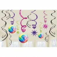 Balloon Agencies Disco Ball Hanging Decorations & Swirls