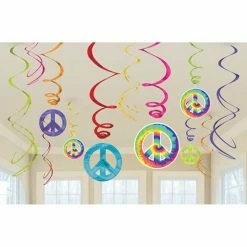Balloon Agencies Hanging Decorations | Tye Dye | Hippie Theme Pk12