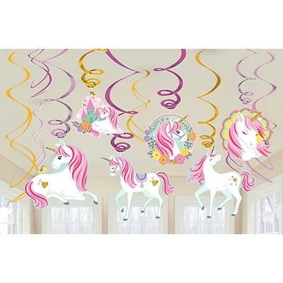 Balloon Agencies Unicorn Hanging Decorations Pk12