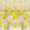 Balloon Agencies Hanging Decoration Stars Gold Pk 30