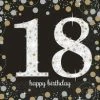 Balloon Agencies 18th Napkins - Black Gold & Silver 18th Birthday