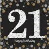 Balloon Agencies 21st Napkins - Black 21st Birthday