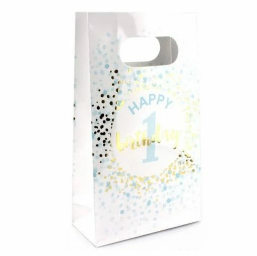Balloon Agencies Happy 1st Birthday Party Bags Blue 6pk