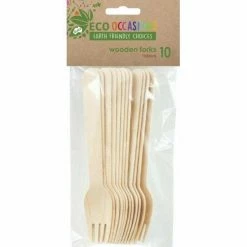 Alpen Eco Friendly & Wooden Supplies Wooden Forks 10pk