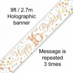 Alpen Rose Gold Sparkling Banner | 16th Birthday