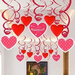 Balloon Agencies Valentines Day Valentines Swirl Decorations 30pcs