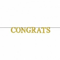 Balloon Agencies Congrats Banner - Gold Glitter Engagement