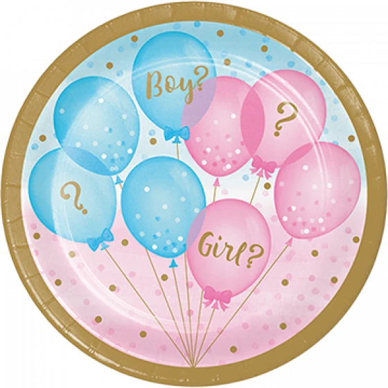 Balloon Agencies Baby Gender Reveal Gender Reveal Paper Plates | Boy Or Girl?