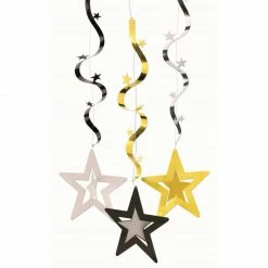 Balloon Agencies Hollywood Theme - Gold Silver & Black Stars