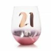 MDI Glasses & Gifts 21st Rose Gold | Stemless Wine Glass