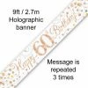 Alpen Rose Gold Sparkling Banner | 60th Birthday