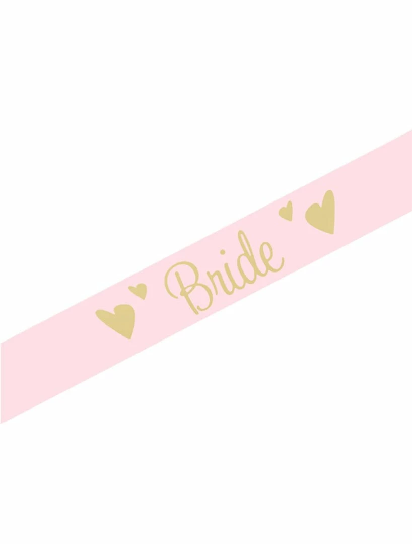 Pecka Products Blush Pink And Gold Bride Sash