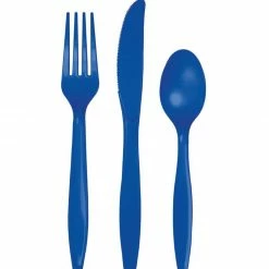 Balloon Agencies Cobalt Blue Cutlery Plastic Set Of 24