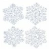 Not Specified Snowflake Cutouts Glittered Cardboard Pack Of 4 Christmas