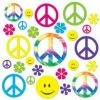 Balloon Agencies Peace Sign & Smiley Face Cutouts | 60's Theme | PK42 Hippi / Retro