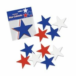 Balloon Agencies Star Cutouts Red, White & Blue Pk10 Australia Day