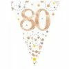 Alpen Birthday Banners & Bunting Rose Gold Sparkling Bunting | 80th Birthday
