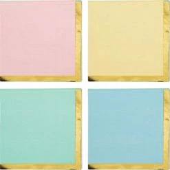 Balloon Agencies Pastel Napkins With Gold Trim | Beverage Pk16